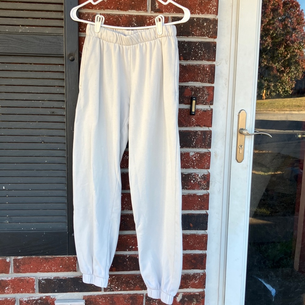 John Galt White Sweat Pants w/Pockets